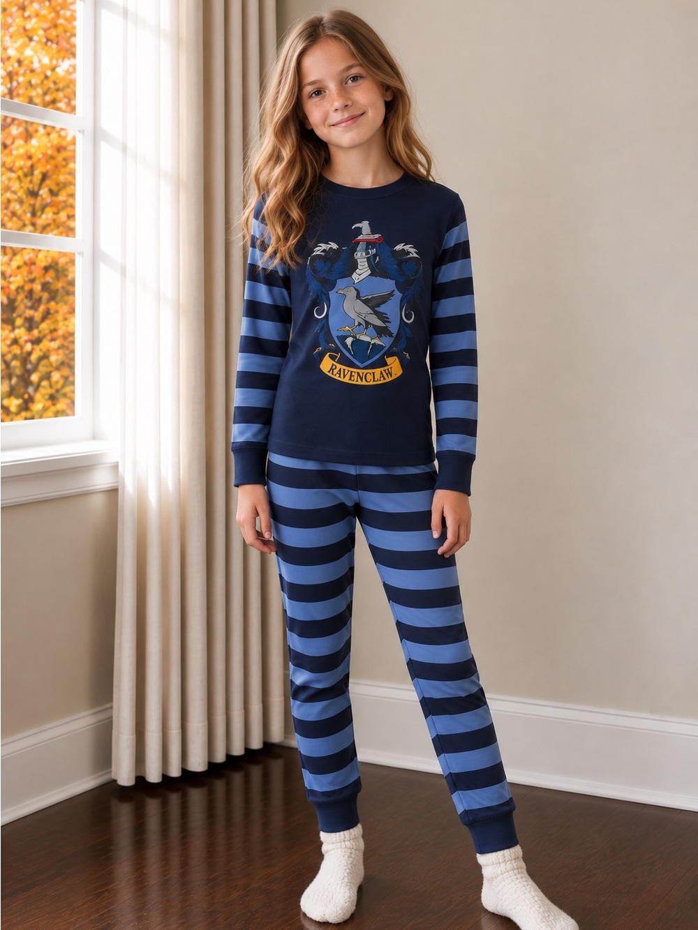 Ravenclaw Navy and Light Blue Kids Pajama Set